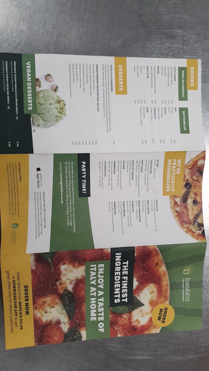 Menu Basilico Marylebone-5